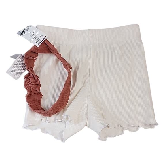 Little Co Cream/Ivory Ruffle Hem Shorts, 2T, NWT - Picture 1 of 6